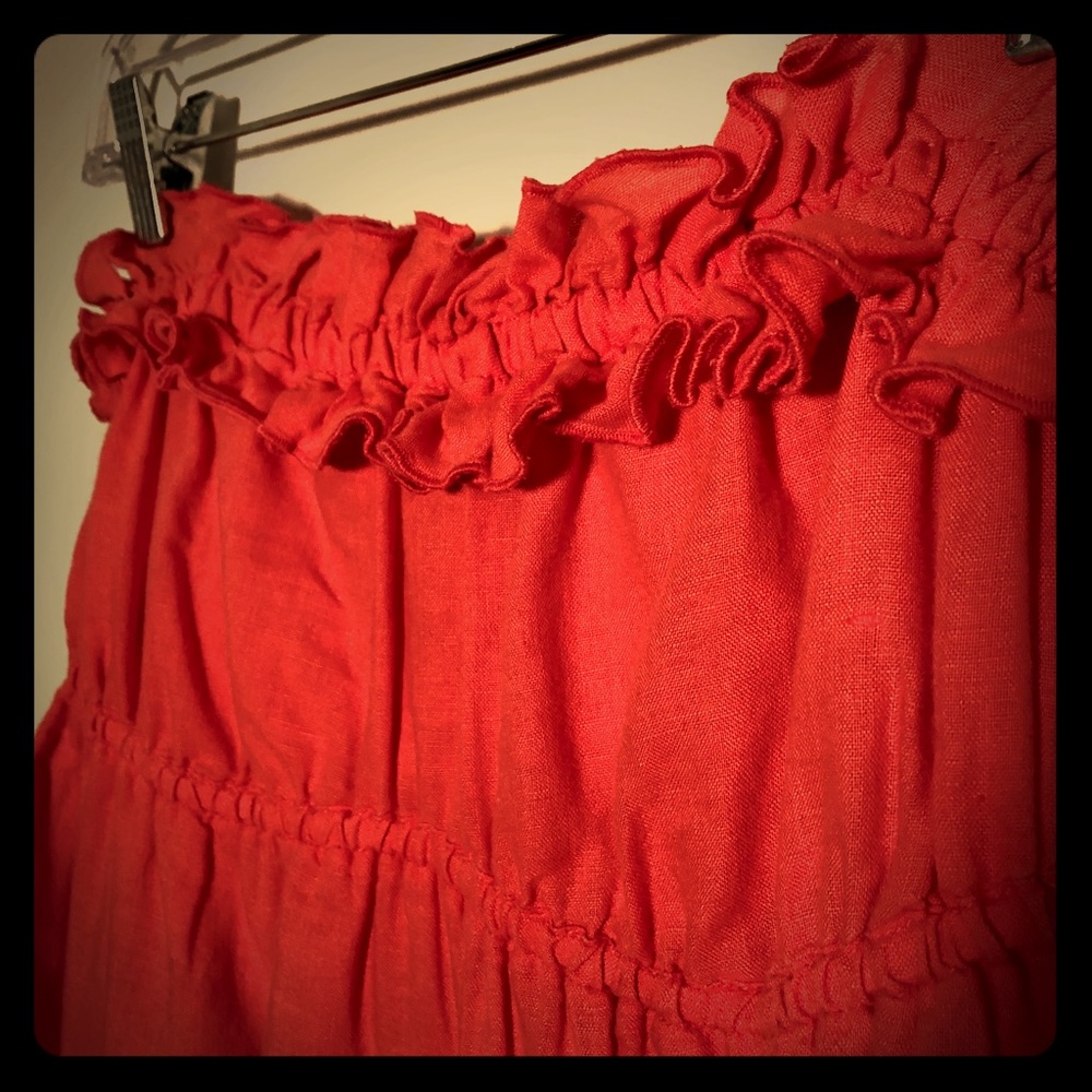 Ruffle linen coverup